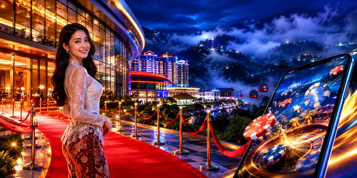 Pengguna mudah alih mengakses bonus dan kasino ak6185 dari Genting Highlands Malaysia